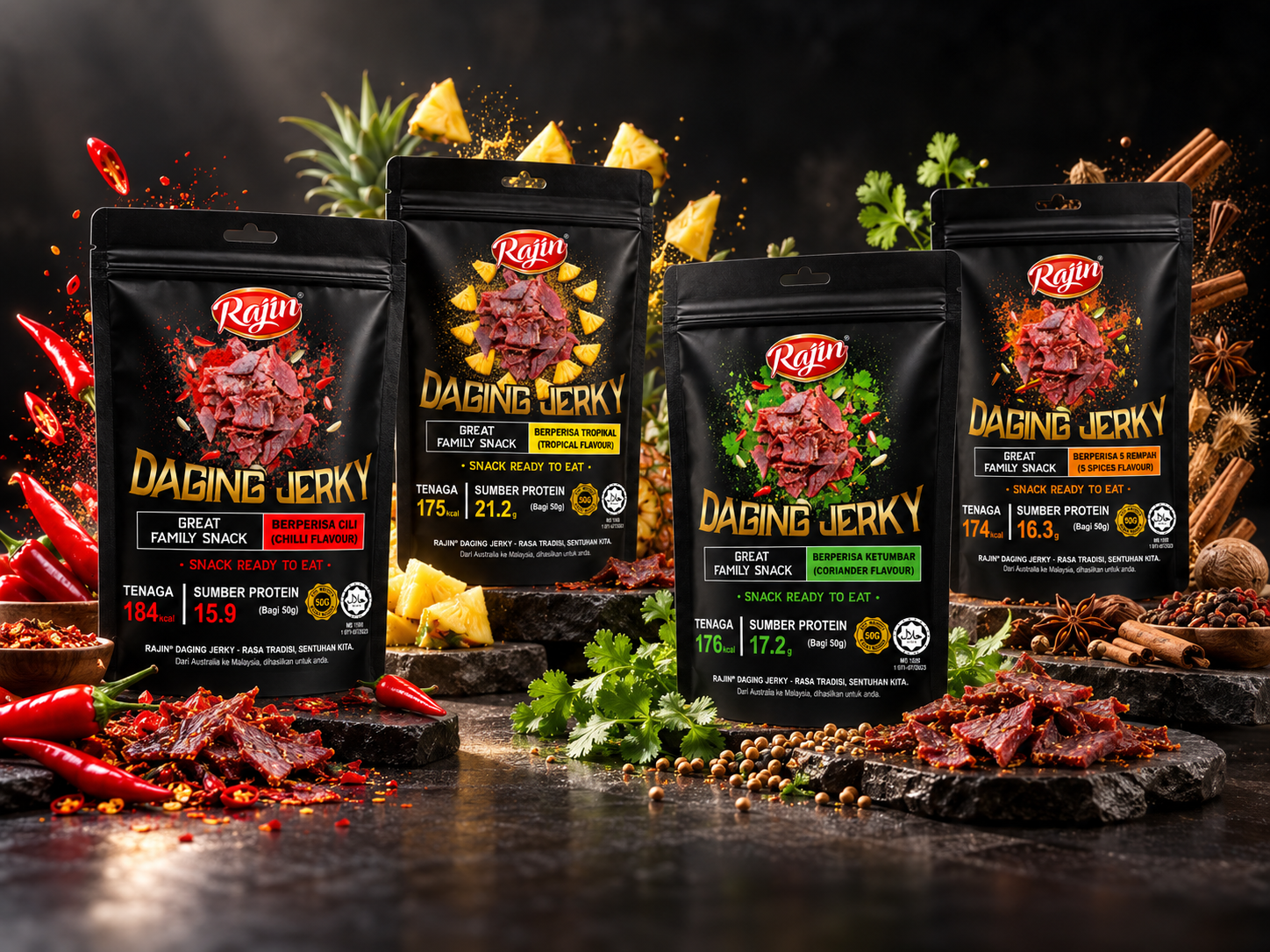 Rajin Food Beef Jerky Snacks Collection